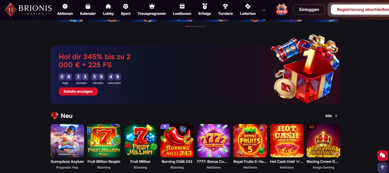 Brionis Casino Vorschau
