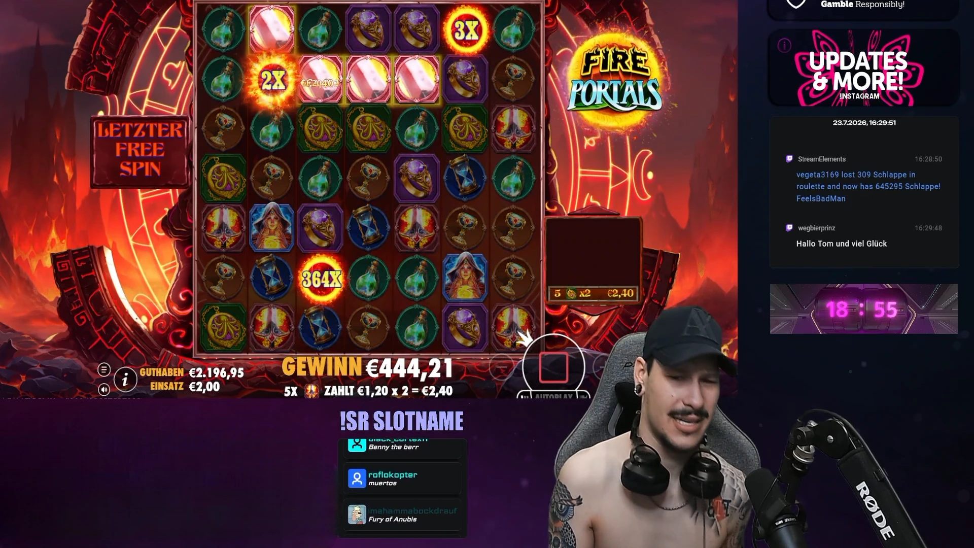 GambleCrew während eines deutschsprachigen Slot-Livestreams